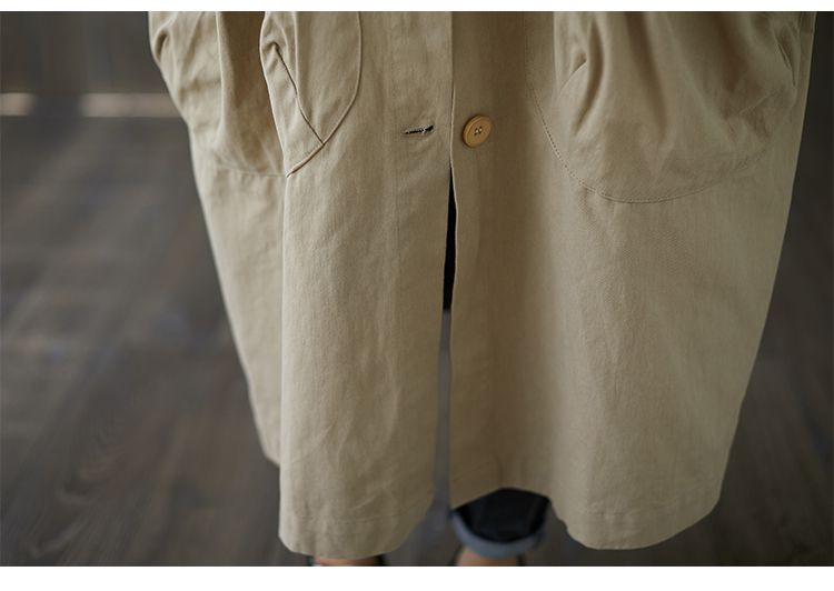 Elegant Oversized Hooded Trench Coat For Women – Long Knee-Length Design With Large Pockets, Casual & Office Wear, Available In 5 Classic Colors_voghion.com