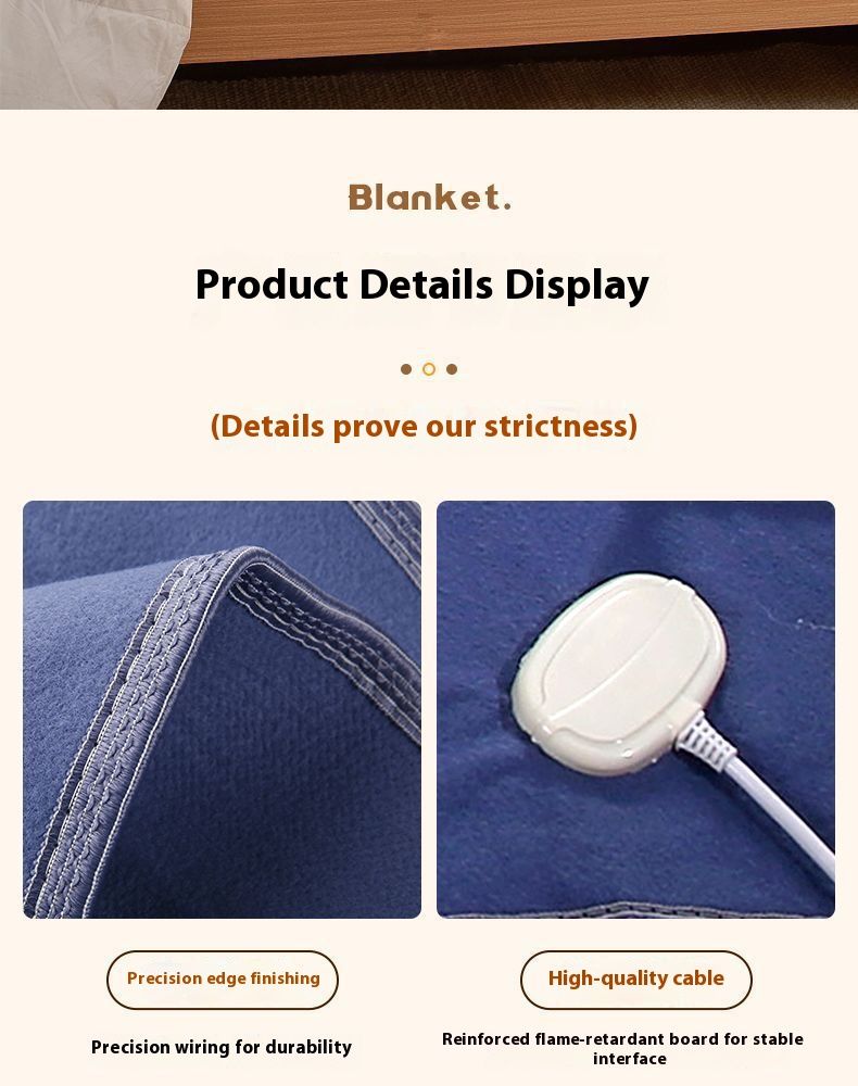 Smart Electric Blanket – Dual Control Heating Pad For Single/Double Bed, Auto-Adjusting Temperature, Waterproof & Anti-Mite (CE Certified, 220V AC)_voghion.com