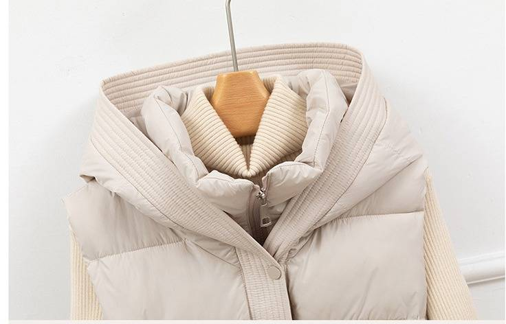 Ärmellose Steppweste für Damen mit Taillengürtel – Winter-Steppweste, leichte und warme Daunenalternative aus Polyester_voghion.com