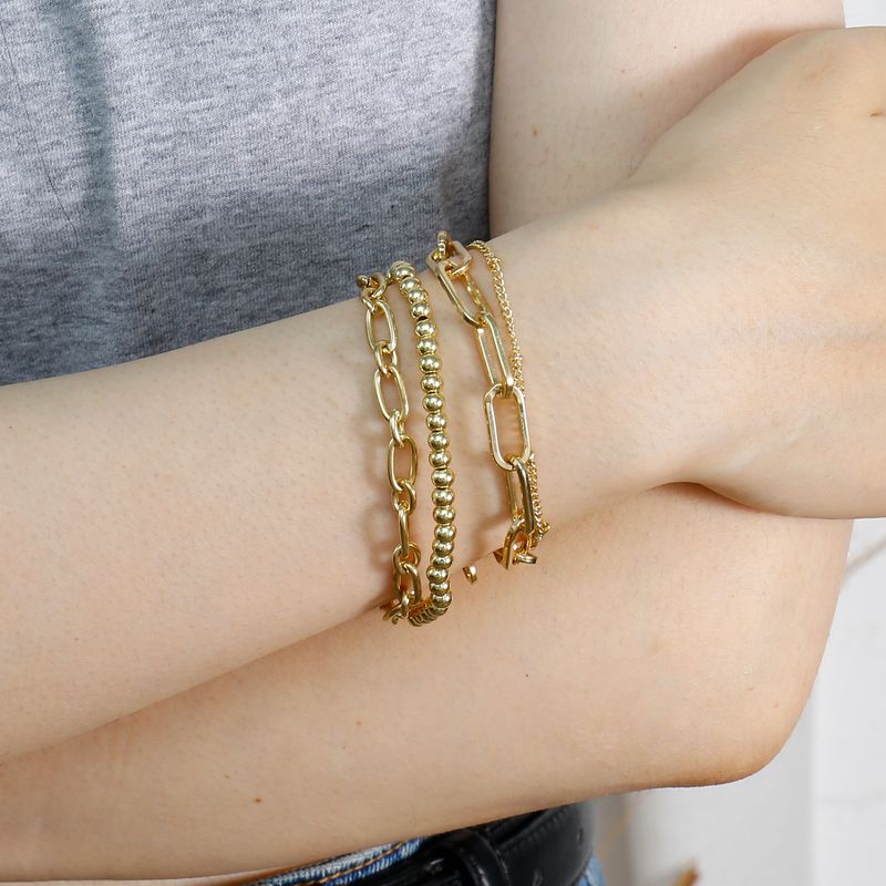 Women's Jewelry Simple Chain Bracelet Set Fashion Paper Clip Figaro Chain Versatile Bracelet_voghion.com