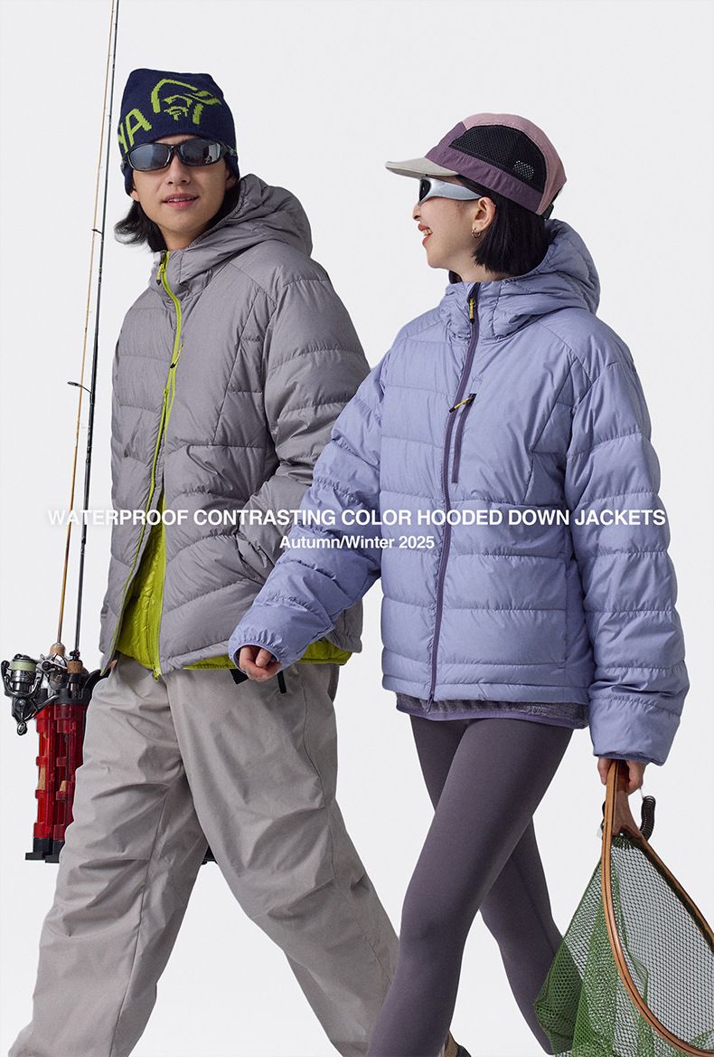 Leichte Outdoor-Daunenjacke mit Kapuze für Damen und Herren – Wasserdichter, winddichter Wintermantel mit Entendaunen mit 550er Füllkraft_voghion.com