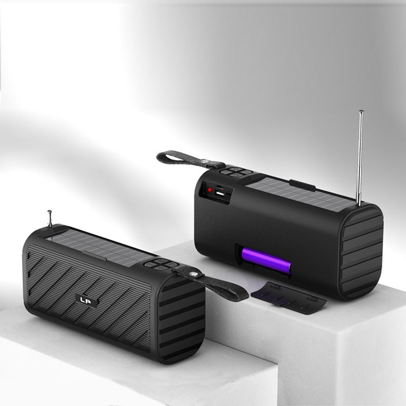LP-V59 praktischer Bluetooth-Lautsprecher für den Außenbereich, Radio mit Solarladefunktion, USB-/TF-Karteneinschub, hohe Wiedergabelautstärke_voghion.com