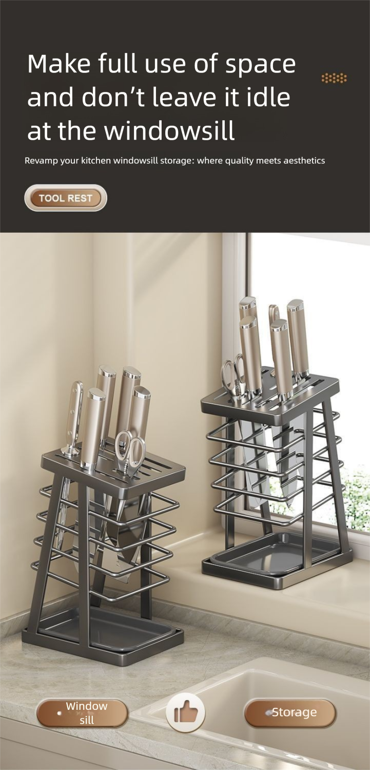 Youyoujia Kitchen Household Scolapiatti, Supporto, Portacoltelli, Ripiano Portaoggetti_voghion.com