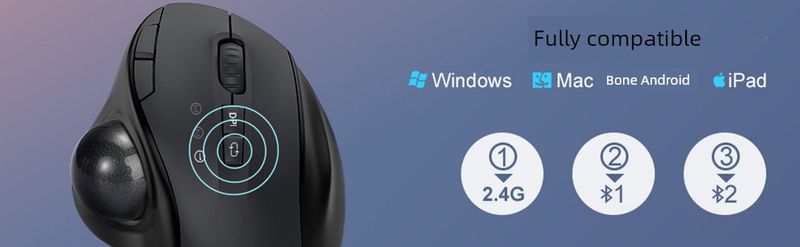 Draadloze dual-mode teken- en soepele Bluetooth trackballmuis_voghion.com