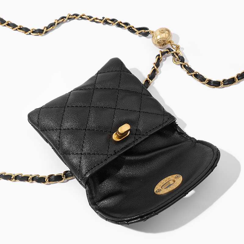 Dames Riemen Gouden Balketting Crossbodytas Heupketting Modieus Schattig Geborduurd Draad Diamant Kindermunt Heuptas Trendy Klein Geur_voghion.com