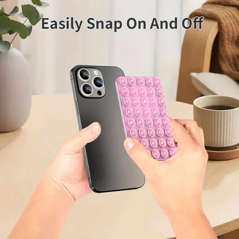 Square Double-sided Silicone Phone Suction Sucker Pad Bracket, Non-slip Suction Force, Silicone Mobile Phone Back Sticker Suction_voghion.com