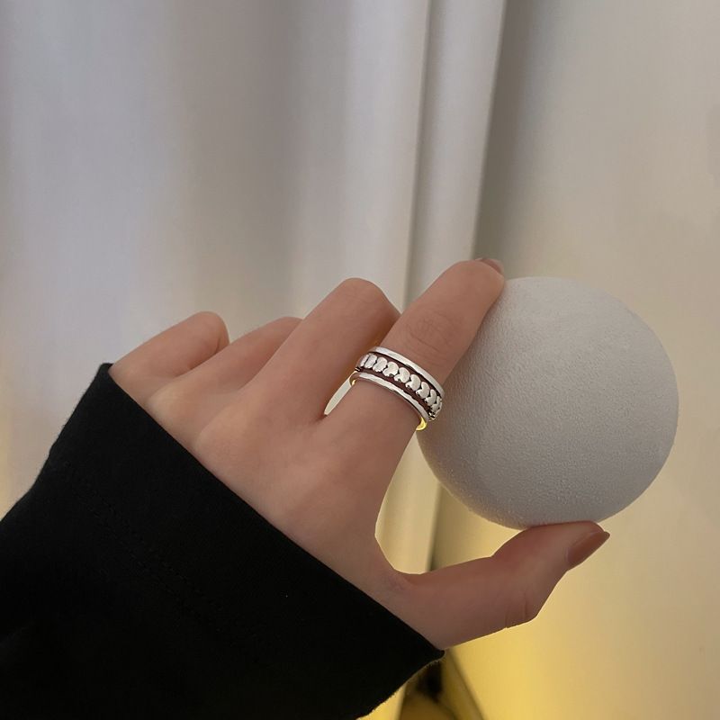 Set combination for women, simple adjustable opening index finger ring, fashionable and cool style, niche design,_voghion.com