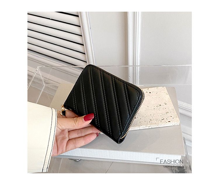 Dámské kabelky, měkká kožená malá peněženka, dámská vyšívací nitě, řemeslná zipová krátká peněženka v japonském stylu, jednoduchá krátká spona, trendy_voghion.com