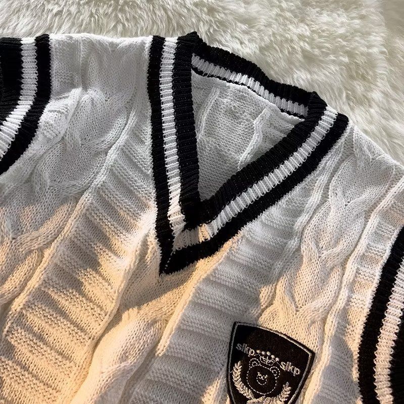Ανδρικά Ρούχα, Γιλέκο με V-Neck, Μοντέρνο Ανδρικό Γιλέκο, Μοντέρνο Κολλεγιακό Στυλ, Αμάνικο Πλεκτό Γιλέκο, Εξωτερικό Γιλέκο_voghion.com