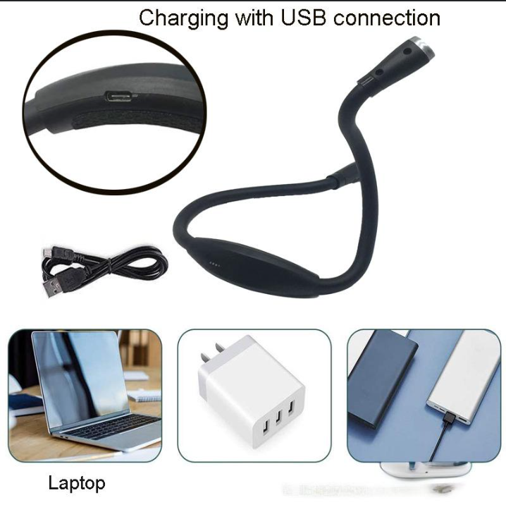 Home Furniture USB Neck Reading Light Rechargeable 4LED Book Light Portable Picnic Repair Night Light_voghion.com