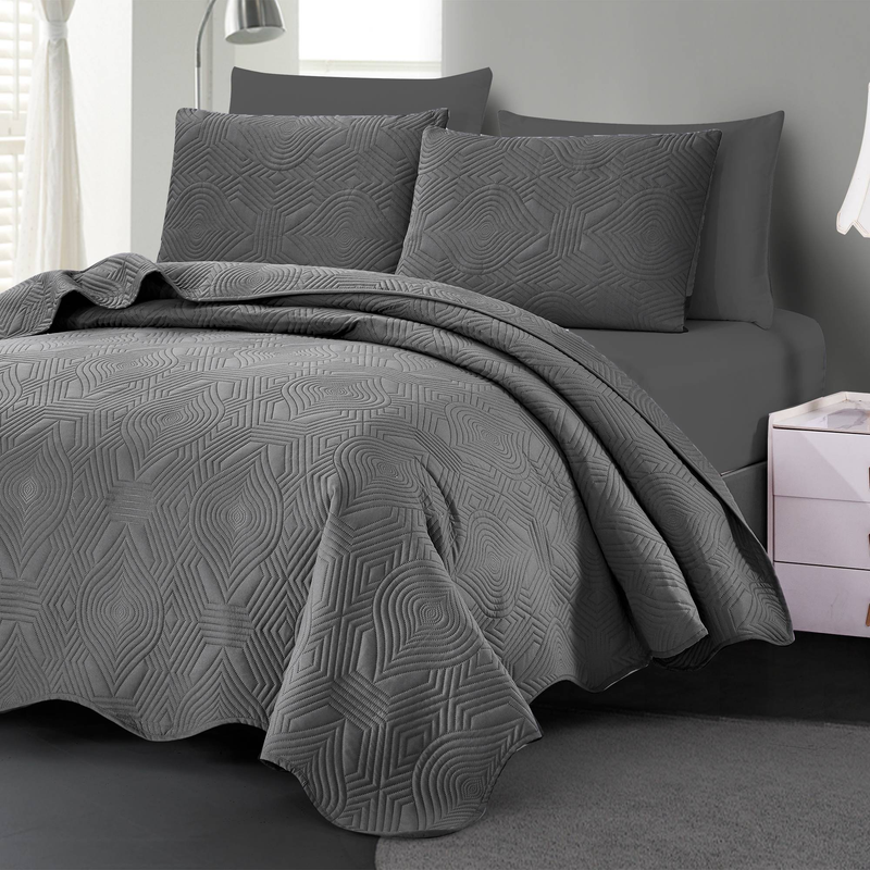 Set con bordo curvo in stile CG19, adatto per camere da letto e soggiorni (1 copriletto + 2 federe, senza anima per piumone o cuscino)_voghion.com