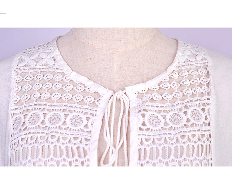 Traje de baño para mujer, pareo playero holgado de algodón puro con flores y crochet, tipo bikini, con protección solar, color blanco, talla única._voghion.com