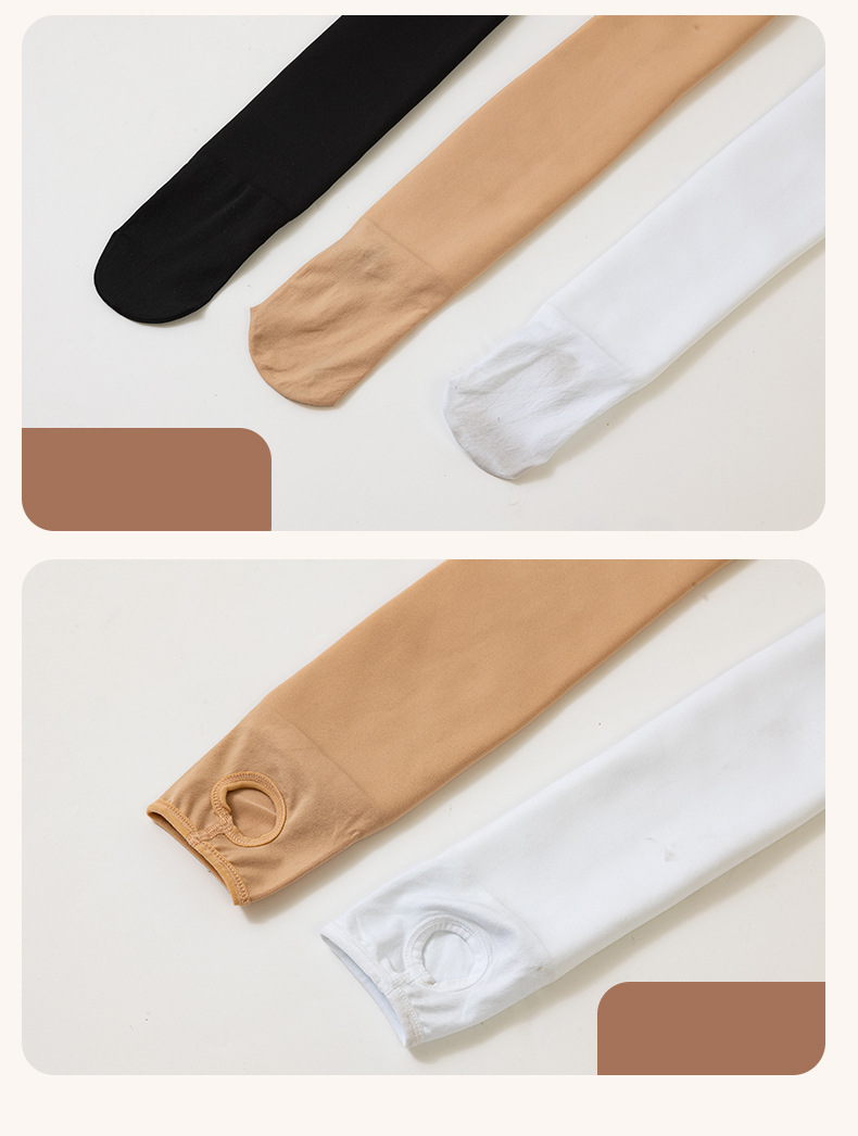 Collants thermiques doublés en polaire pour femme - Leggings d'hiver anti-boulochage haute élasticité, noir/peau/blanc (avec pieds/convertibles)_voghion.com