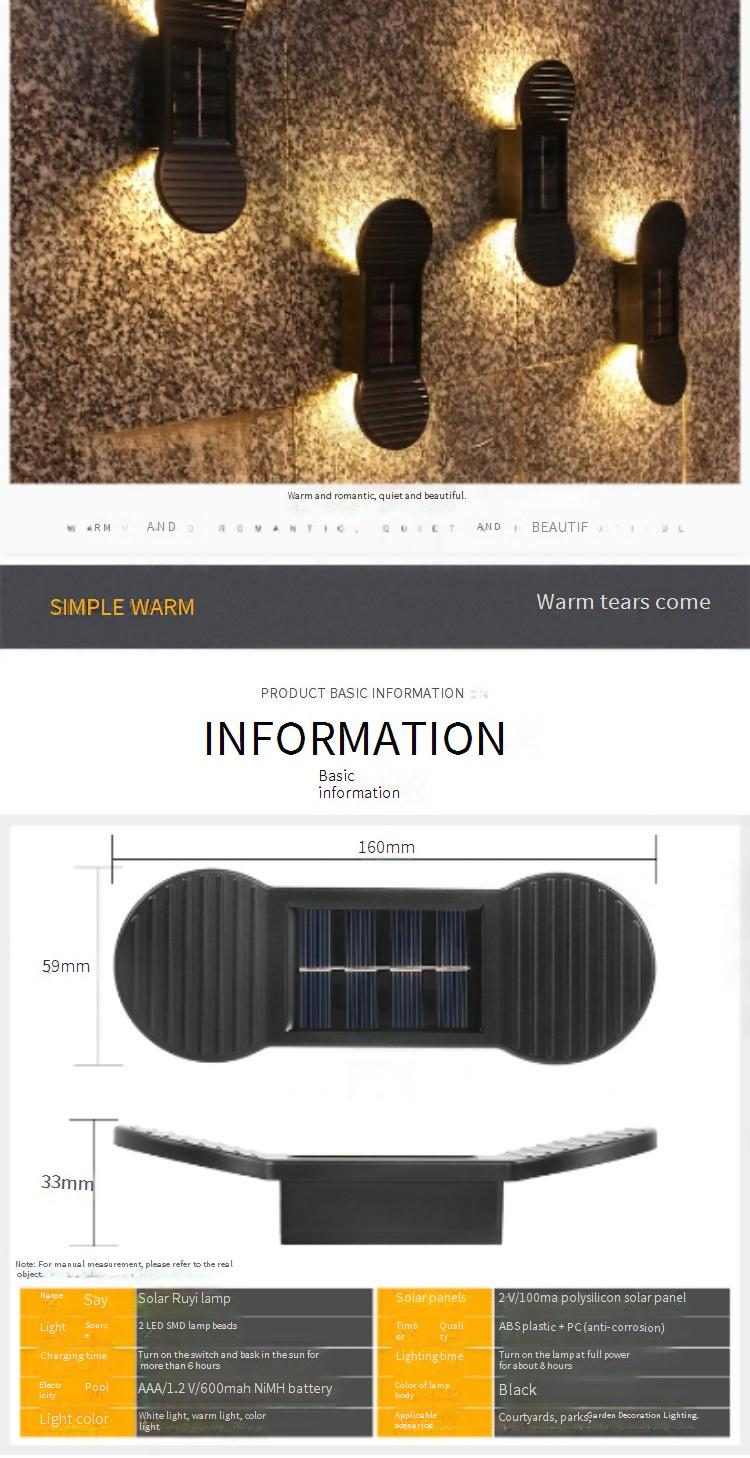 Solar-Gartenleuchten für den Außenbereich, wasserdichte Wandleuchte für Hof, Terrasse, Weg, Landschaftsdekoration – Weiß/Warm/Farbwechsel-LED_voghion.com