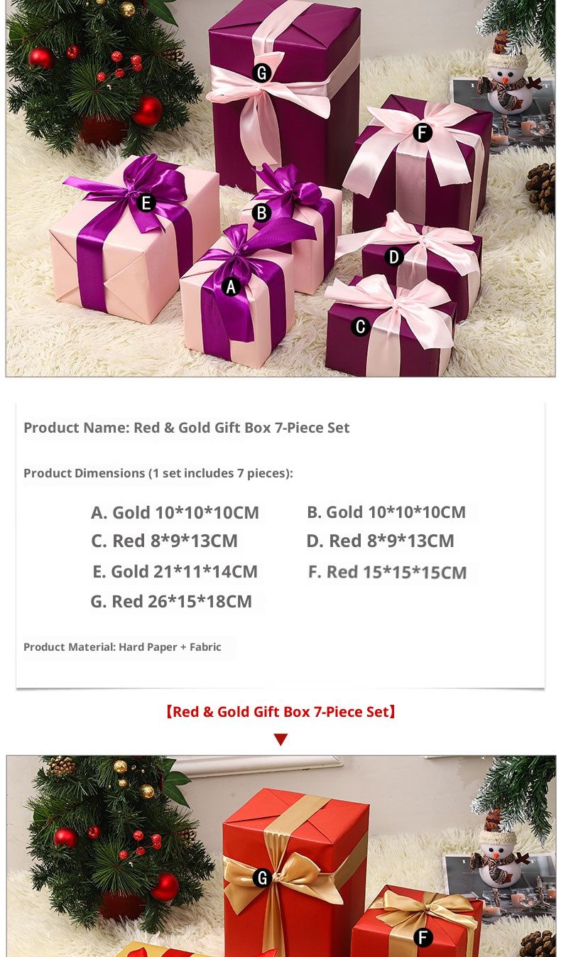 Conjunto de 7 peças para decoração de Natal - Decoração festiva para árvore, cenários para hotéis e vitrines, tema natalino vermelho e verde._voghion.com