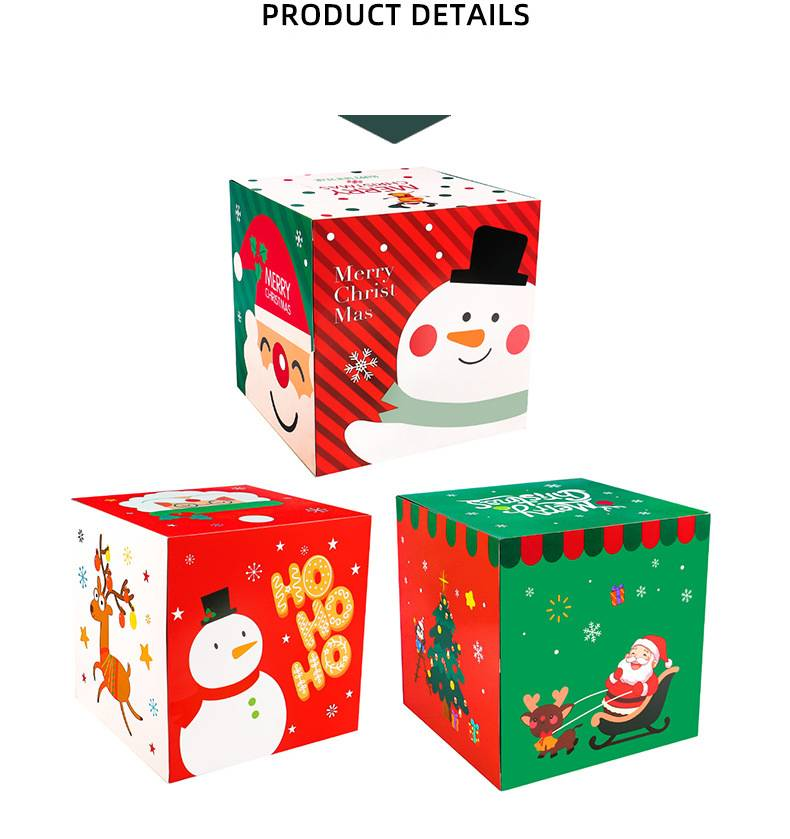 Weihnachtsgeschenkset: Festliche Bonbonbox aus Papier – Faltbare Geschenkverpackung für Weihnachten_voghion.com