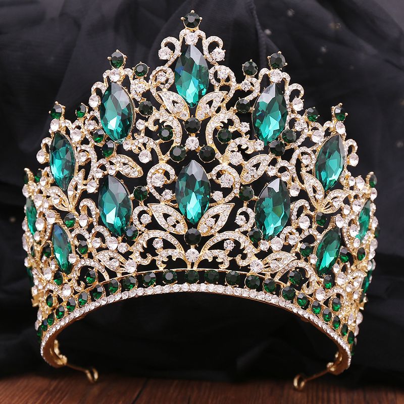 Accessoire de cheveux de mariée MariageMariage Grand diadème en cristal Ensemble de feuilles de forêt de luxe Diadème de mariée en strass_voghion.com