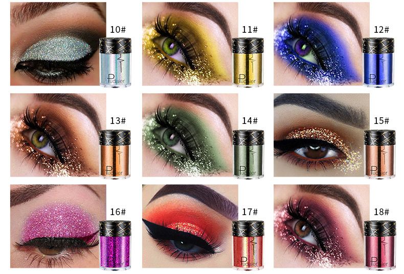 Ombretto monocromatico glitter paillettes sirena ji pearl light facile da colorare 36 colori ombretto_voghion.com