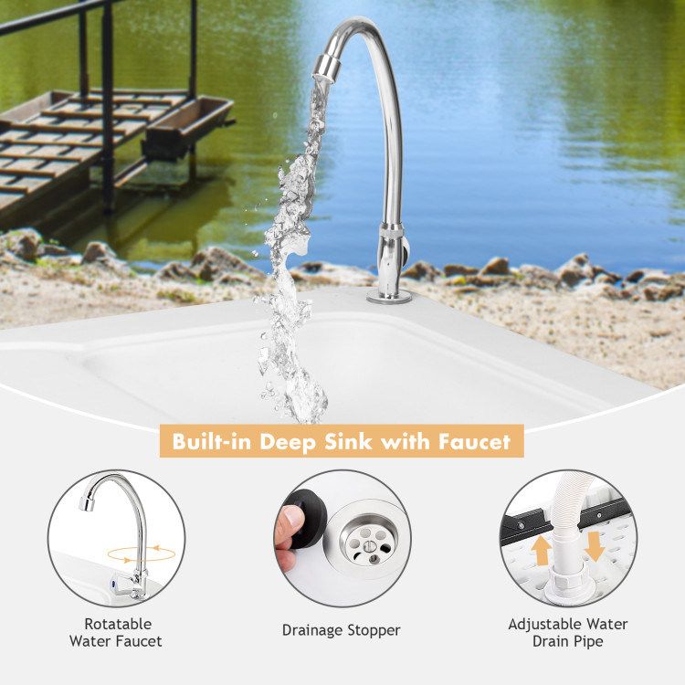 Folding Portable Fish Cleaning Cutting Table_voghion.com