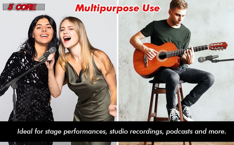 5 Core Tripod Mic Stand Floor 4Pcs Adjustable 18 To 72 Inches Sturdy Boom Arm Holder Microphone Stands Pedestal Para Microfono For Singing_voghion.com