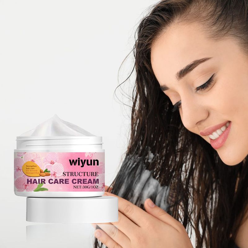 Wiyun Almond Keratin reparerer tørrhet etter farging, fuktighetsgivende og glattende hårbalsam_voghion.com