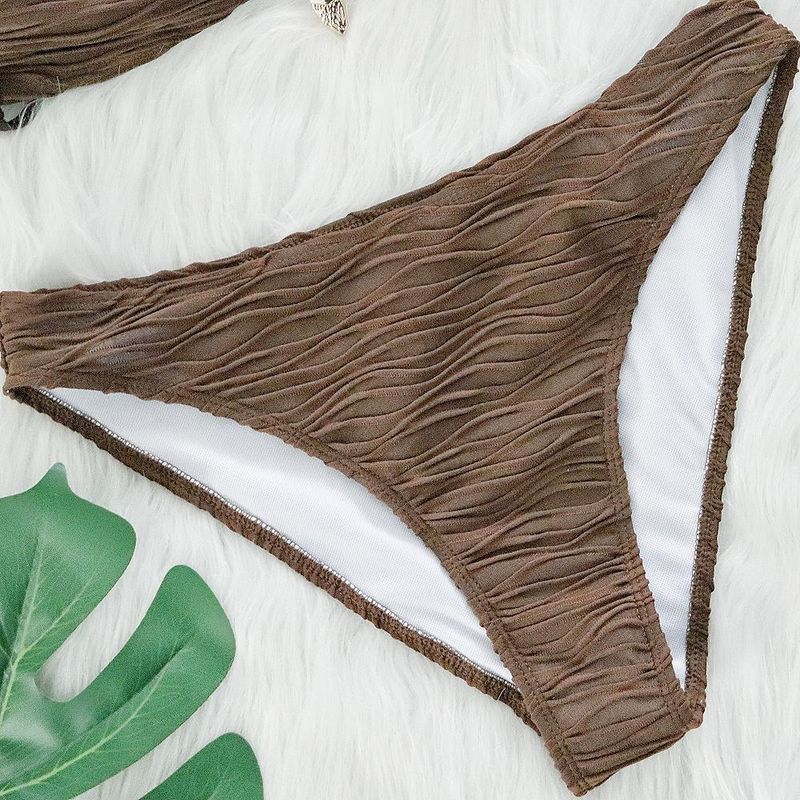 Maillot de bain deux pièces élégant pour femme avec tissu texturé spécial sexy_voghion.com