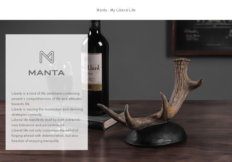 European Style Antler Cabinet High-end Home Entrance Liquor Bottle Wine Rack Decoration_voghion.com