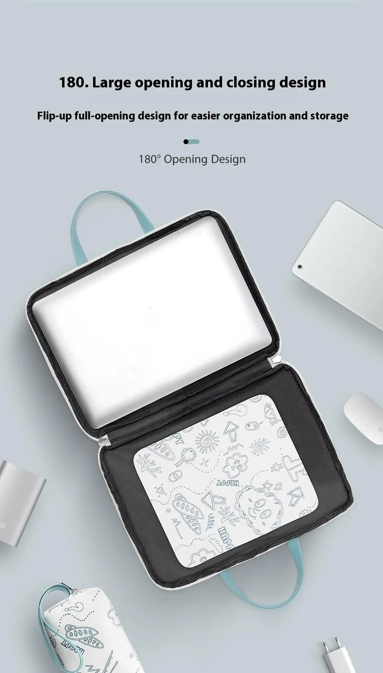Geantă pentru laptop, noul tip din 2025, cu imprimeu de desene animate drăguțe, potrivită pentru pachete de alimentare pentru laptopuri Applo Macbook de 14 inch și 15,6 inch_voghion.com