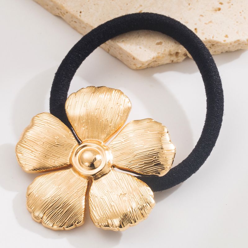 Minimalist Design Metal Tie Geometric Round Flower Cold Ponytail Rope Multifunctional Minimalist Hair Accessories_voghion.com