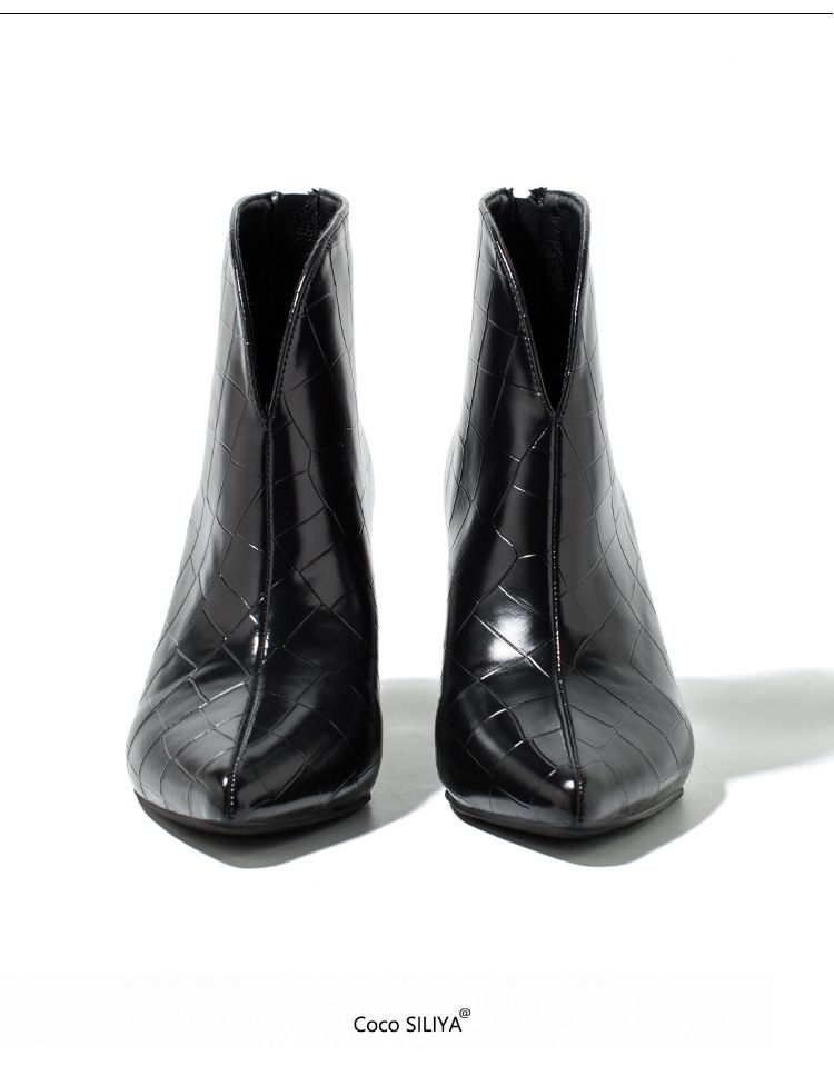 Herbst/Winter Damen Stiefeletten mit spitzer Zehenpartie und klobigem Absatz – Modische Stiefeletten für die Freizeit und das Büro_voghion.com