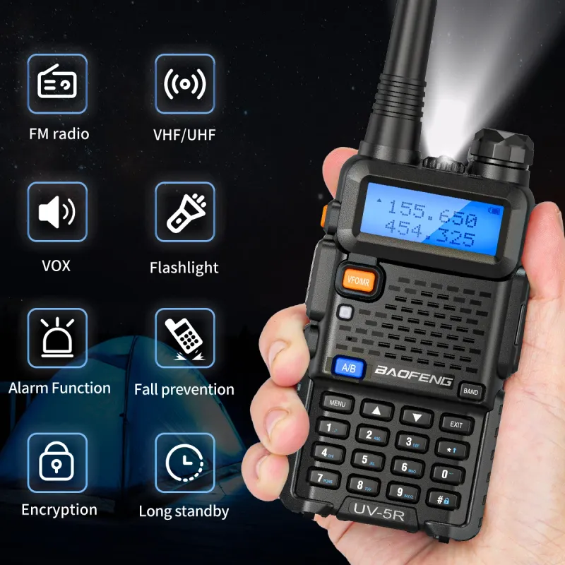 5R 5W 8W Dual Band Baofeng Walkie Talkie UV Ham Two Way VHF UHF FM Handheld Radio Transceiver For Hunting 16KM_voghion.com