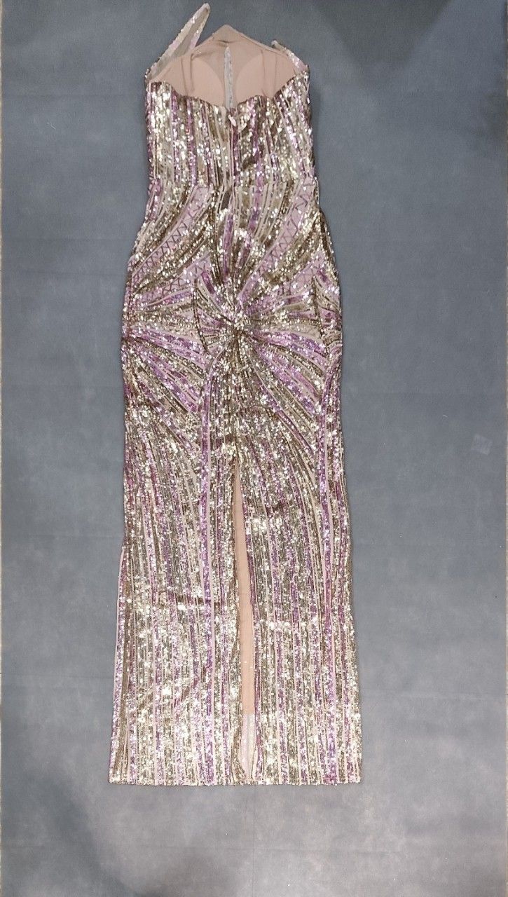 Elegante abito aderente con paillettes per donna - Abito da sera a sirena senza maniche, attillato, per feste e banchetti_voghion.com