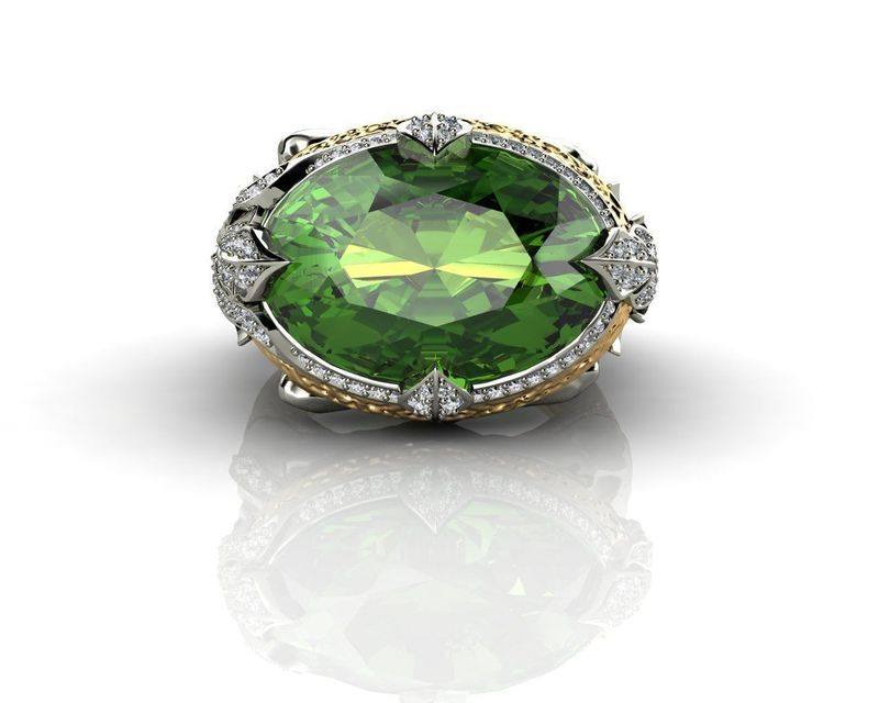Bague de luxe tendance pour femme, en argent et zircon vert incrusté, style sirène_voghion.com