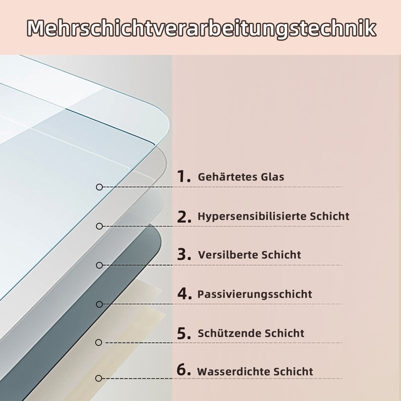 Glitzerlife Badspiegel Mit Beleuchtung -LED Wandspiegel Rund 100X60cm Badezimmerspiegel Mit Touch-Schalter Und Entfogger-Funktion Lichtspiegel Dimmbar 3000K-6500K_voghion.com