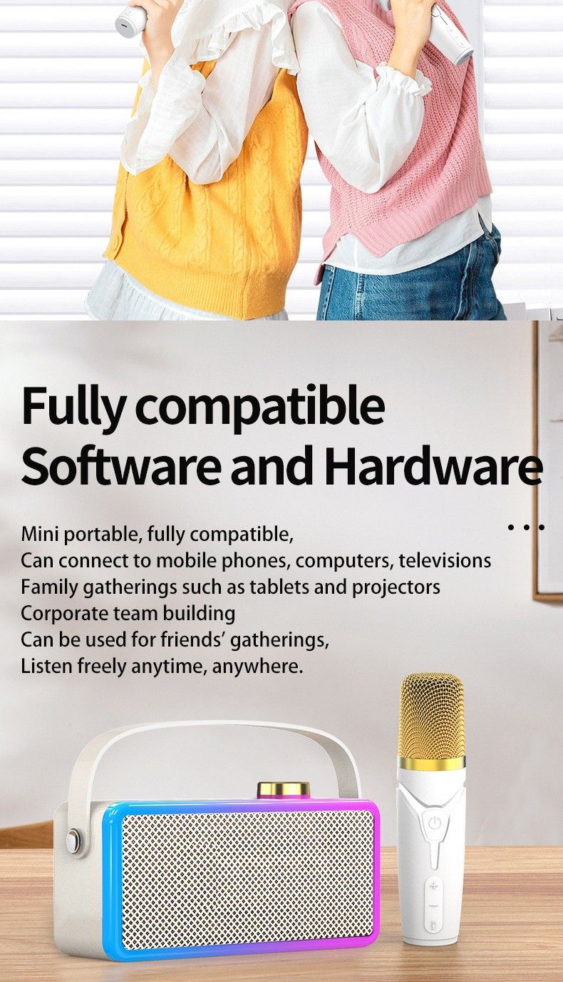 Yeni Bluetooth Hoparlör Ev Karaoke Hoparlörü Açık Hava Taşınabilir El Tipi Subwoofer USB Kart Hediye Hoparlör_voghion.com