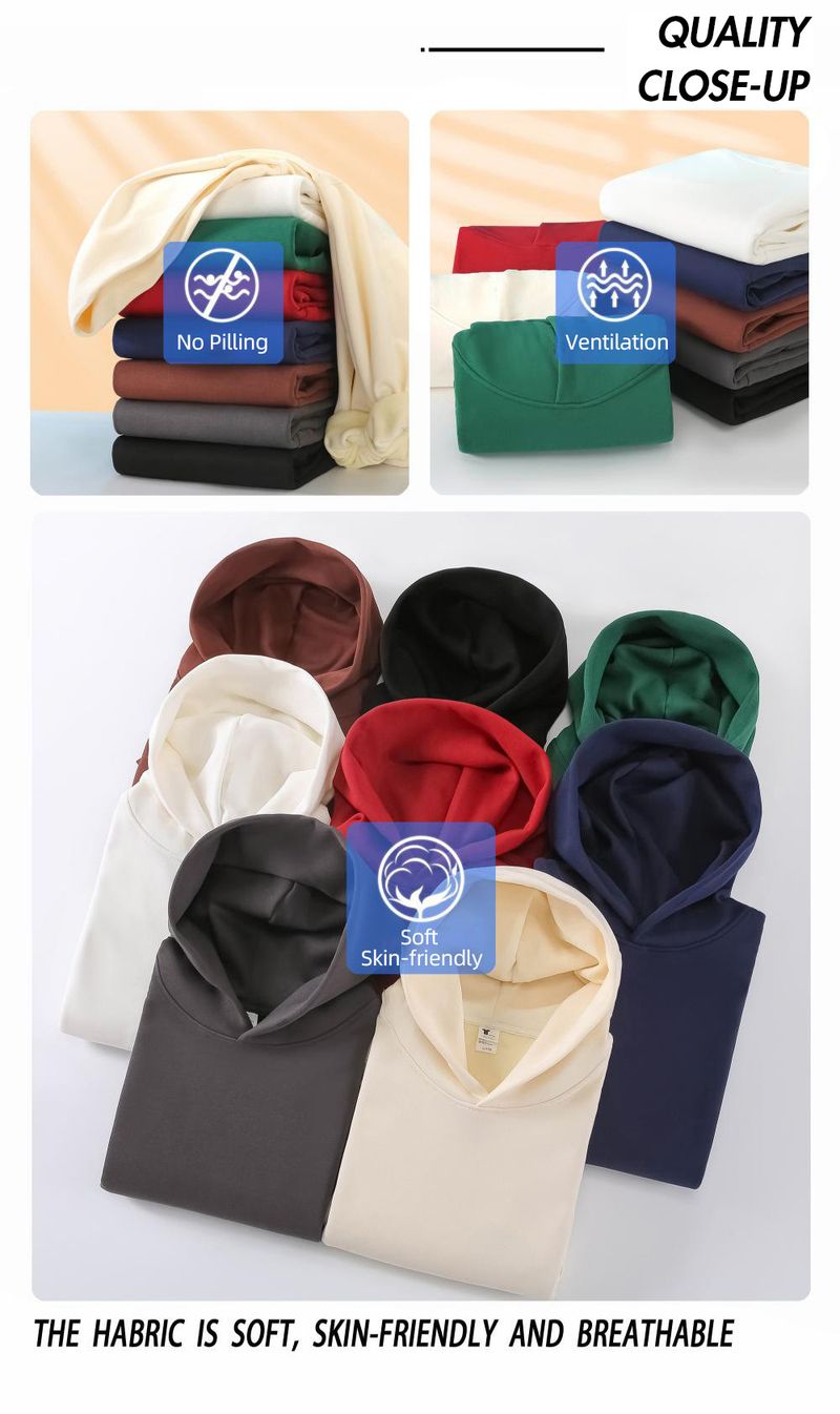 16.9oz 480gsm Heavy Weight Cotton Plus Velvet Hooded Sweater Men Thickened Tight Polar Fleece Pullover Hoodie Women Sweatshirt_voghion.com