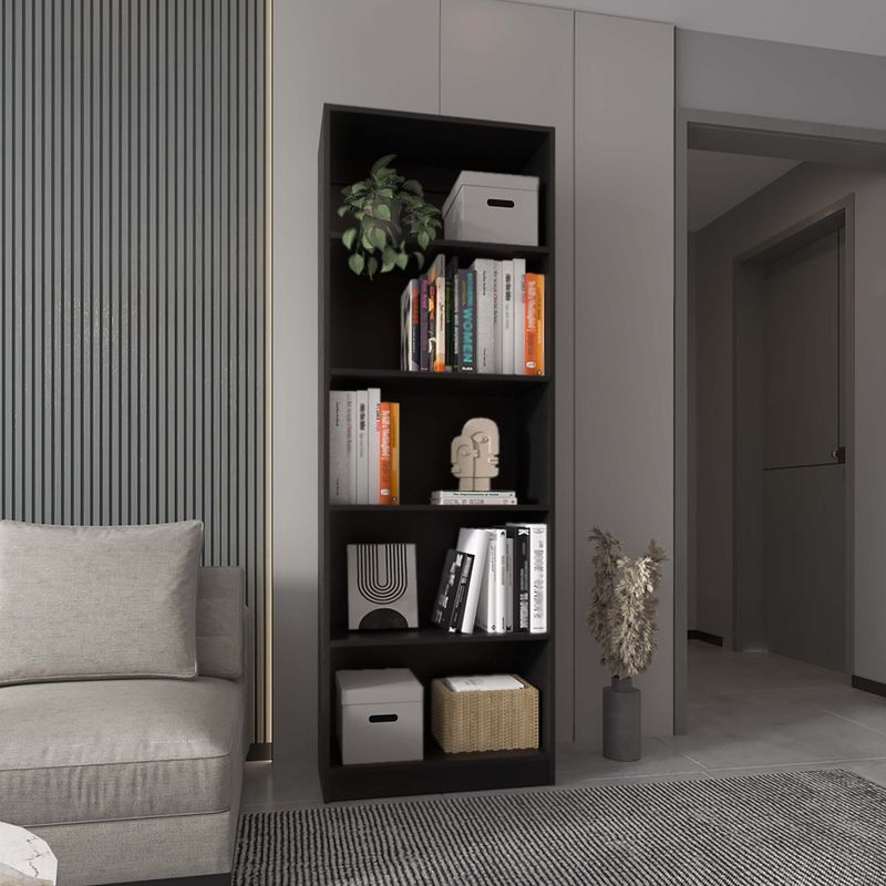 Zachary Black 5-Shelf Bookcase_voghion.com