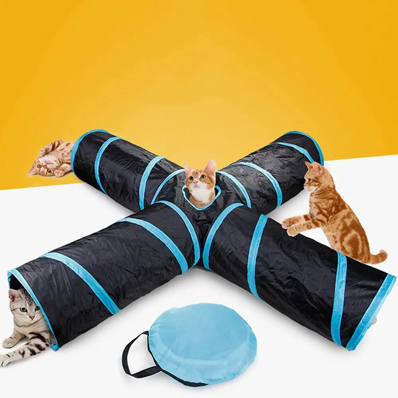 Cat Tunnel Foldable Pet Tunnel Play Funny tent many Holes Kitten Rabbit outdoor Indoor Training Play Tube Cat Dog Game Pipe_voghion.com