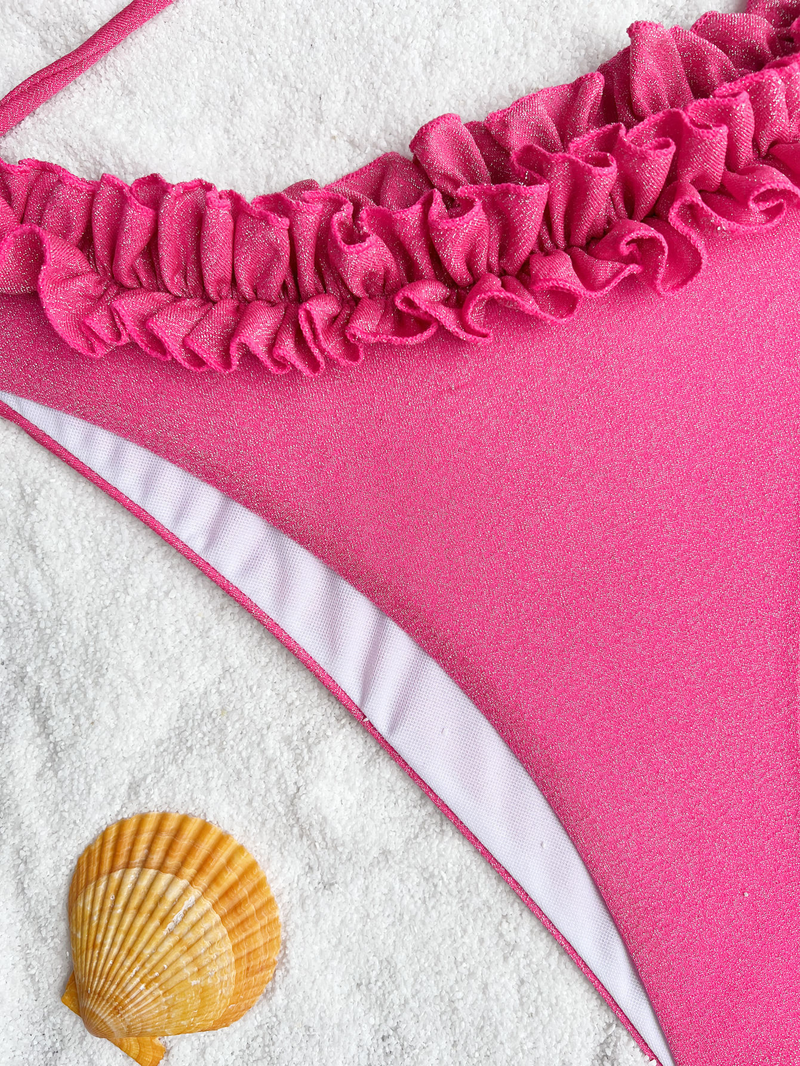bikini vienkrāsains peldkostīms seksīgs peldkostīms sieviešu peldkostīms bez atzveltnes mežģīņu bikini_voghion.com