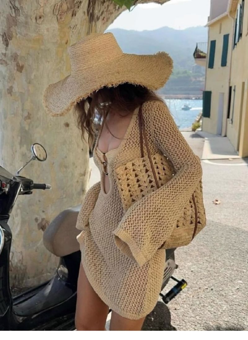 Gonna da spiaggia snellente alla moda, stile Spicy Girl, in maglia kaki, sexy, con vestibilità aderente e traforata, 25 nuove, per le donne_voghion.com