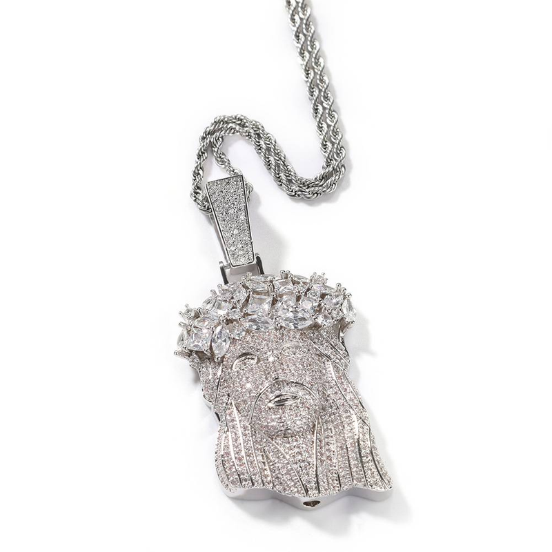 Hip hop pure copper inlaid with diamonds for men's personalized character pendant_voghion.com