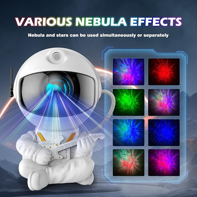 Astronaut Galaxy Projector, Star Projector Galaxy Light, Night Light for Kids, Nebula Ceiling LED Light, Room Decoration with Timer and Remote Control_voghion.com