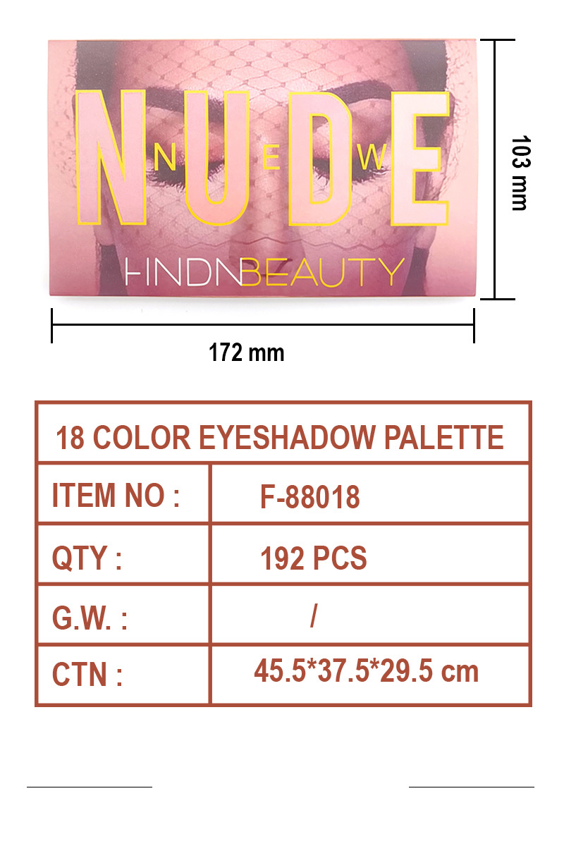 Internet Celebrity Same Style Huda 18 Color Desert Rose Eyeshadow Palette German British Niche Glitter Large Sequins NUDE_voghion.com