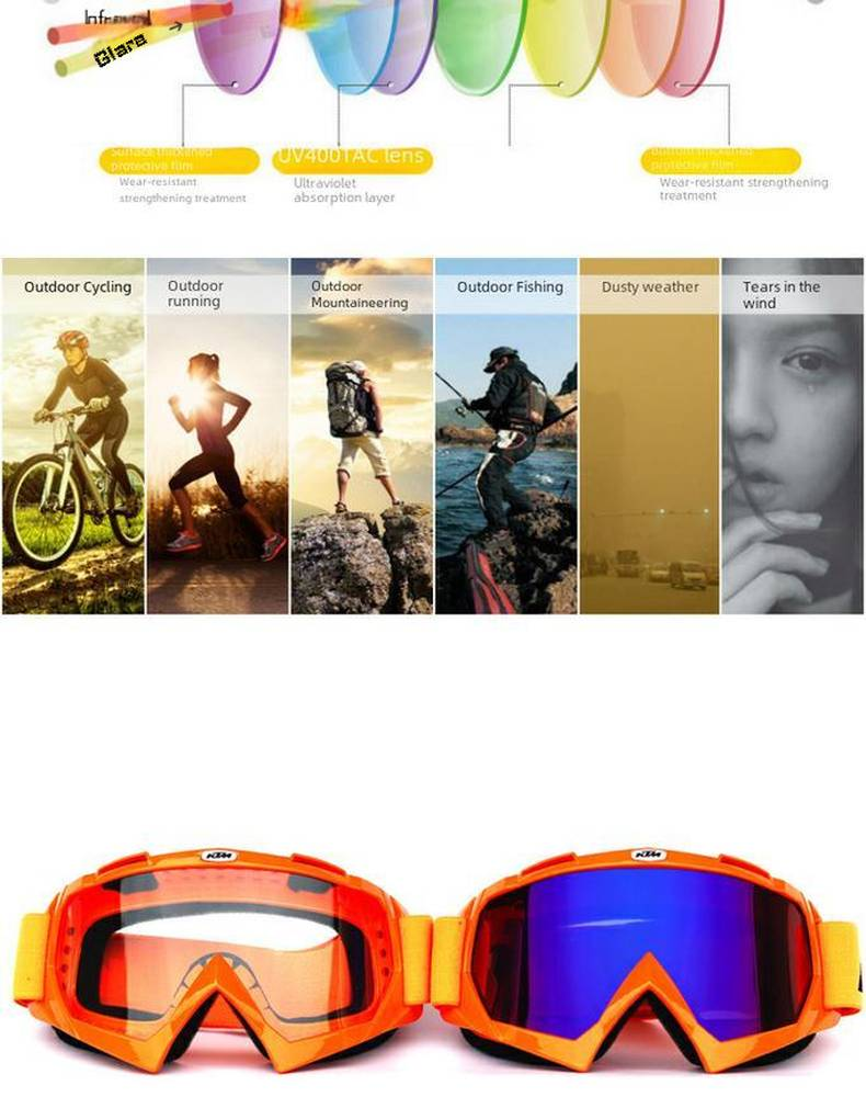 Occhiali da ciclismo Occhiali da cross-country Occhiali da motocross Occhiali antivento Occhiali da sci Casco da equitazione Occhiali antivento Sand Speed_voghion.com