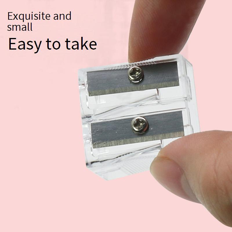 Dual Hole Transparent Pencil Sharpener - Compact & Durable Manual Pencil Sharpener For Students, Artists & Office Use_voghion.com