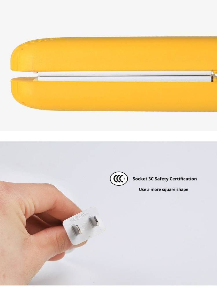 Mini Ceramic Flat Iron & Curling Wand 2-in-1, 15mm Compact Hair Styler For Dry/Wet Hair, 220V AC Powered With Travel Pouch, Quick 3-5 Minute Styling_voghion.com