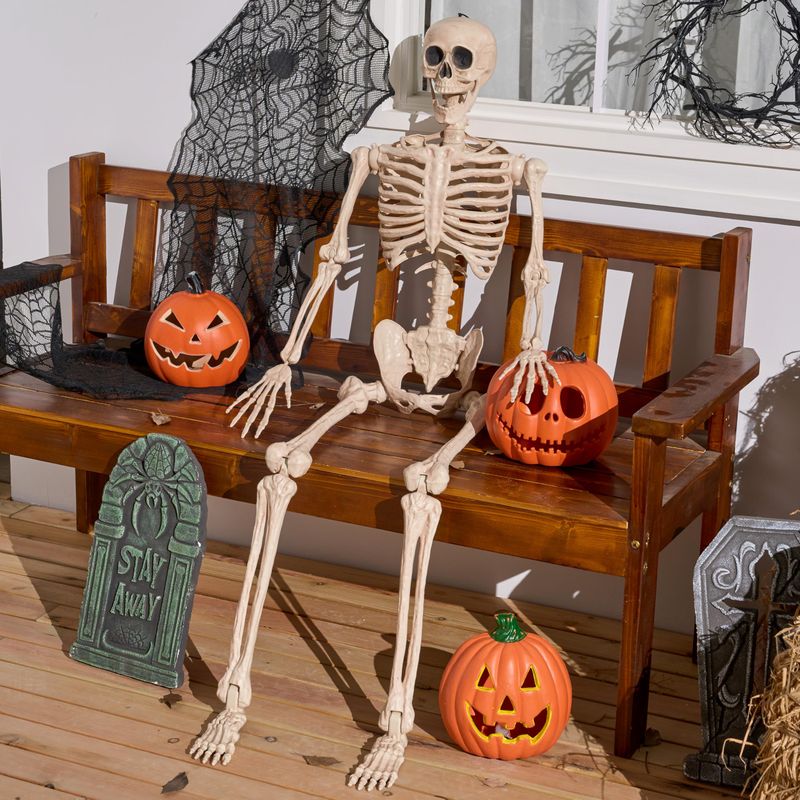 YOUEN Gerçekçi Ürkütücü İskelet Cadılar Bayramı Dekorasyonu | 40 cm, 90 cm, 165 cm Dayanıklı Plastik İskeletler_voghion.com