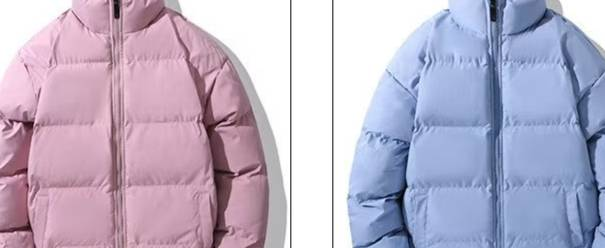 Piumino unisex a collo alto – Giacca invernale oversize con imbottitura spessa (nero/beige)_voghion.com