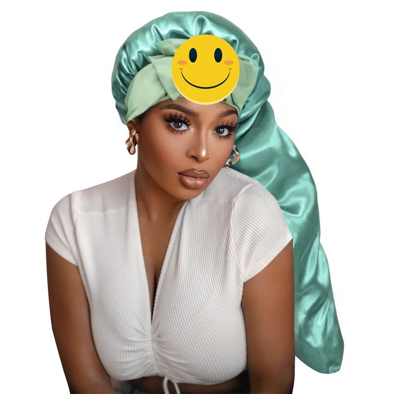 Women's Elegant Satin Sleep Cap With Wide Brim And Bow Tie, Breathable & Comfortable For All Seasons, Perfect For Hair Protection And Beauty Sleep_voghion.com