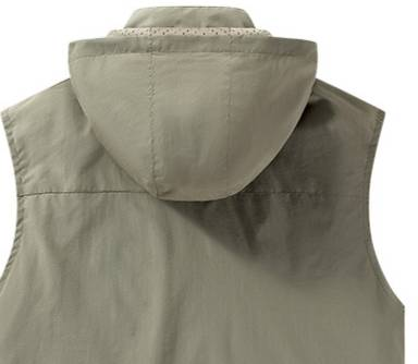 Leichte Kapuzenweste für Herren – Atmungsaktive ärmellose Jacke aus Polyestercord für Outdoor- und Freizeitkleidung (Zweireiher, Reißverschlusstaschen, gestreift)_voghion.com